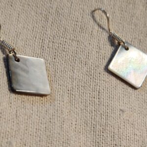 pendientes de nácar natural en plata