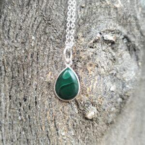colgante de malaquita plata de ley 925