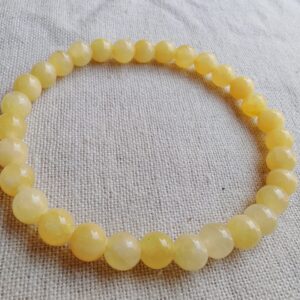 pulsera de calcita amarilla natural 6 mm