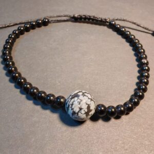 pulsera de obsidiana y obsidiana nevada